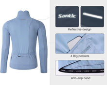 Cargar imagen en el visor de la galería, Santic® Casaca Térmica Ciclismo +7°C | Celeste humo | S