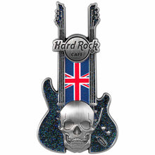 Cargar imagen en el visor de la galería, Hard Rock Cafe® PIN DE COLECCIÓN 3D SKULL FLAG GUITAR UK