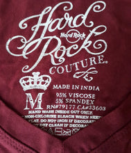 Cargar imagen en el visor de la galería, Hard Rock Cafe® Original Polo Camiseta Top Burgundy Couture Mujer | XS-S