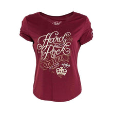 Cargar imagen en el visor de la galería, Hard Rock Cafe® Original Polo Camiseta Top Burgundy Couture Mujer | XS-S