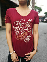 Cargar imagen en el visor de la galería, Hard Rock Cafe® Original Polo Camiseta Top Burgundy Couture Mujer | XS-S