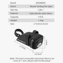 Cargar imagen en el visor de la galería, Rockbros® Bolso Trasero para Sillín de Bicicleta C28-1 0.5L