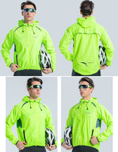 Cargar imagen en el visor de la galería, Santic® Casaca Cortavientos Capucha Ciclismo UPF 50+ | M