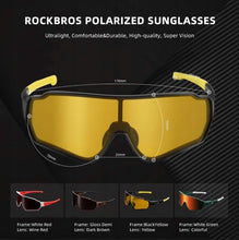 Cargar imagen en el visor de la galería, Rockbros® Lentes Deportivos Polarizados Amarillos para días nublados 10164 Ciclismo Protección UV400