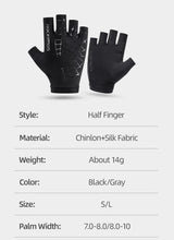 Cargar imagen en el visor de la galería, Rockbros® Guantes Ultra Ligeros Elegantes Ciclismo Multi-Usos | Negro/Gris | S-L