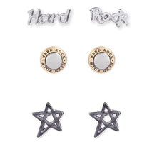Cargar imagen en el visor de la galería, Hard Rock Cafe® 3 pack Set de Aretes Rockeros