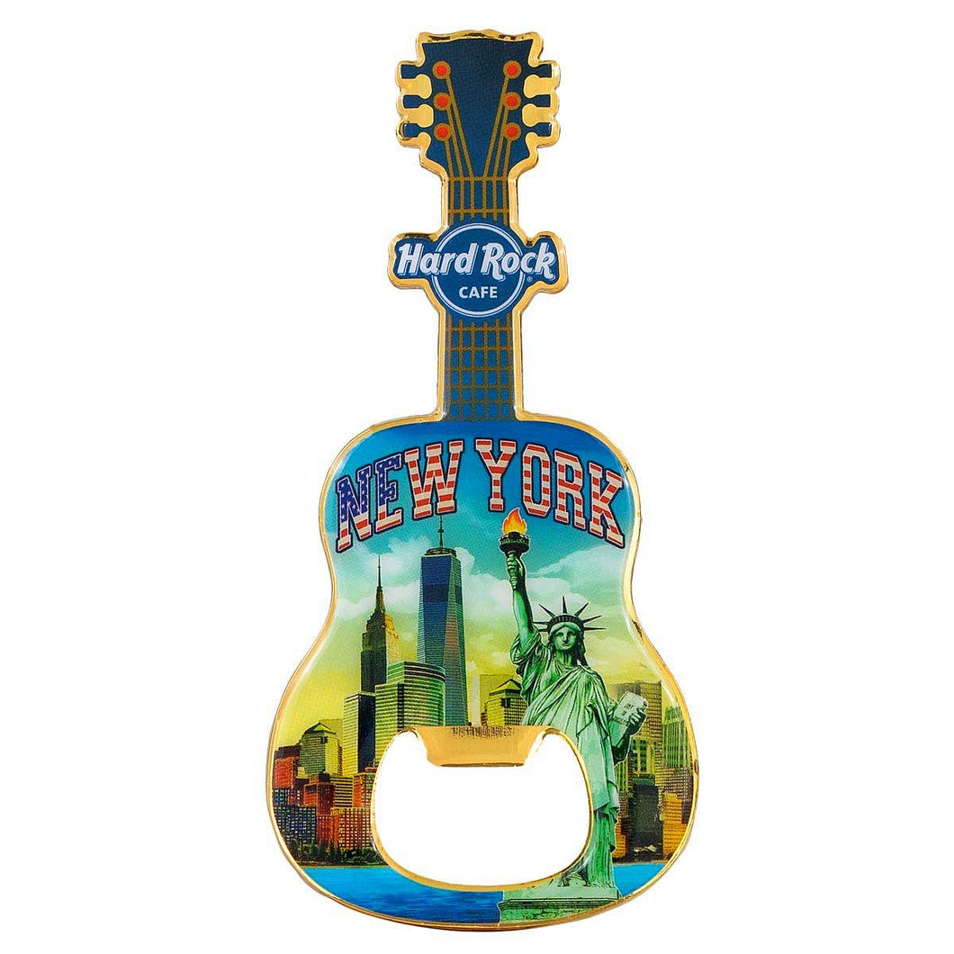 Hard Rock Cafe® NEW YORK Guitar Bottle Opener Magnet Imán Souvenir