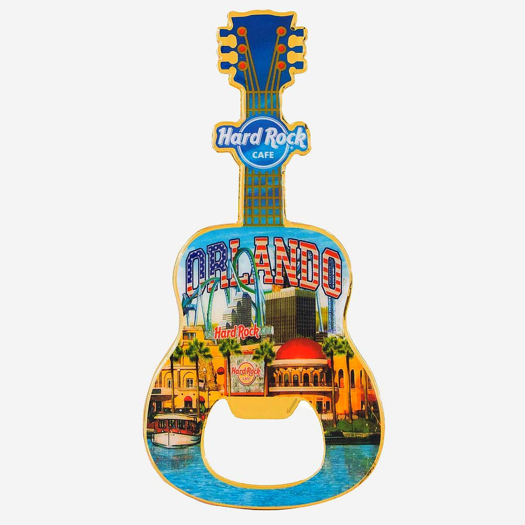 Hard Rock Cafe® ORLANDO Guitar Bottle Opener Magnet Imán Souvenir