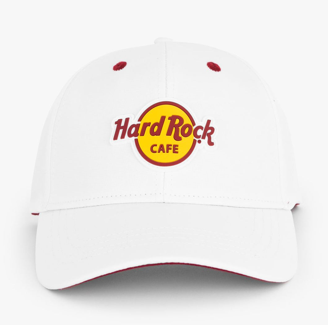 Hard Rock Cafe® Original Gorra Modelo LOGO PERFORMANCE BLANCO