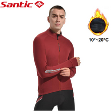 Cargar imagen en el visor de la galería, Santic® Jersey Térmico Manga Larga Ciclismo 10~20°C | Rojo | L-XL
