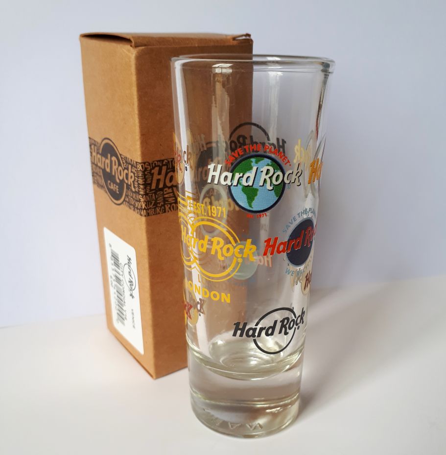 Hard Rock Cafe® Shot Glass 2.5 oz Vaso Chupito para Coleccionistas | Logos Evolución