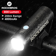 Cargar imagen en el visor de la galería, SUPER PRECIO! 🔥 Rockbros® Luz Profesional 800 Lúmenes Recarga USB Waterproof Bicicleta
