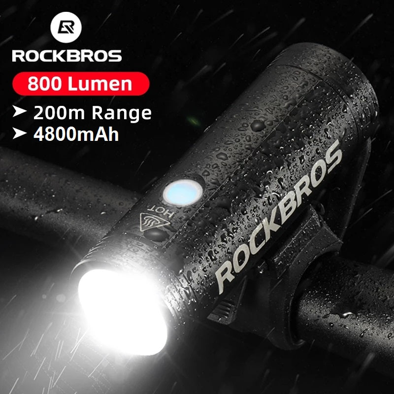 SUPER PRECIO! 🔥 Rockbros® Luz Profesional 800 Lúmenes Recarga USB Waterproof Bicicleta