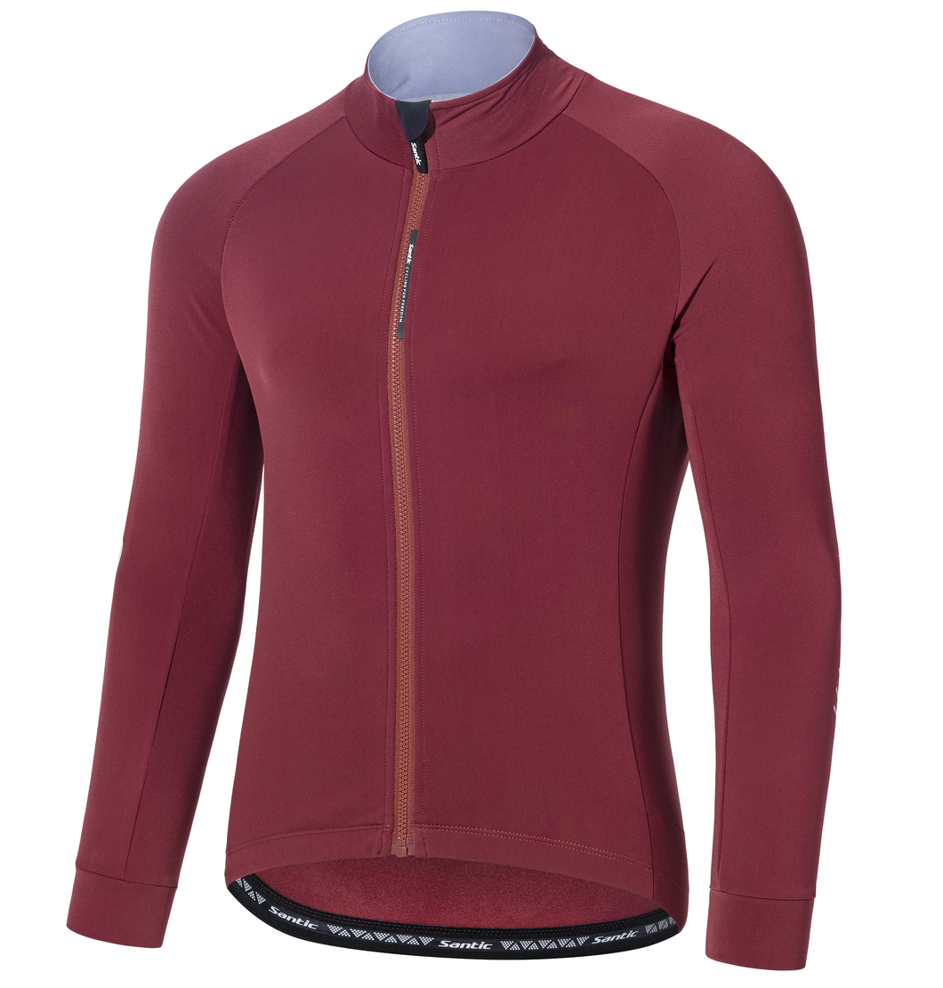 Santic® Jersey Térmico Manga Larga Ciclismo 10~20°C | Rojo | L-XL