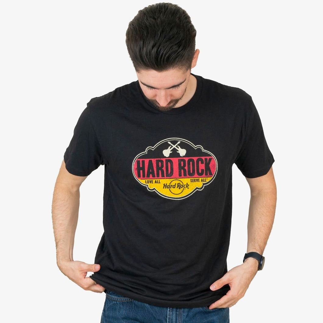 Hard Rock Cafe® Original Camiseta Polo Bandera Vintage Alemania | Large