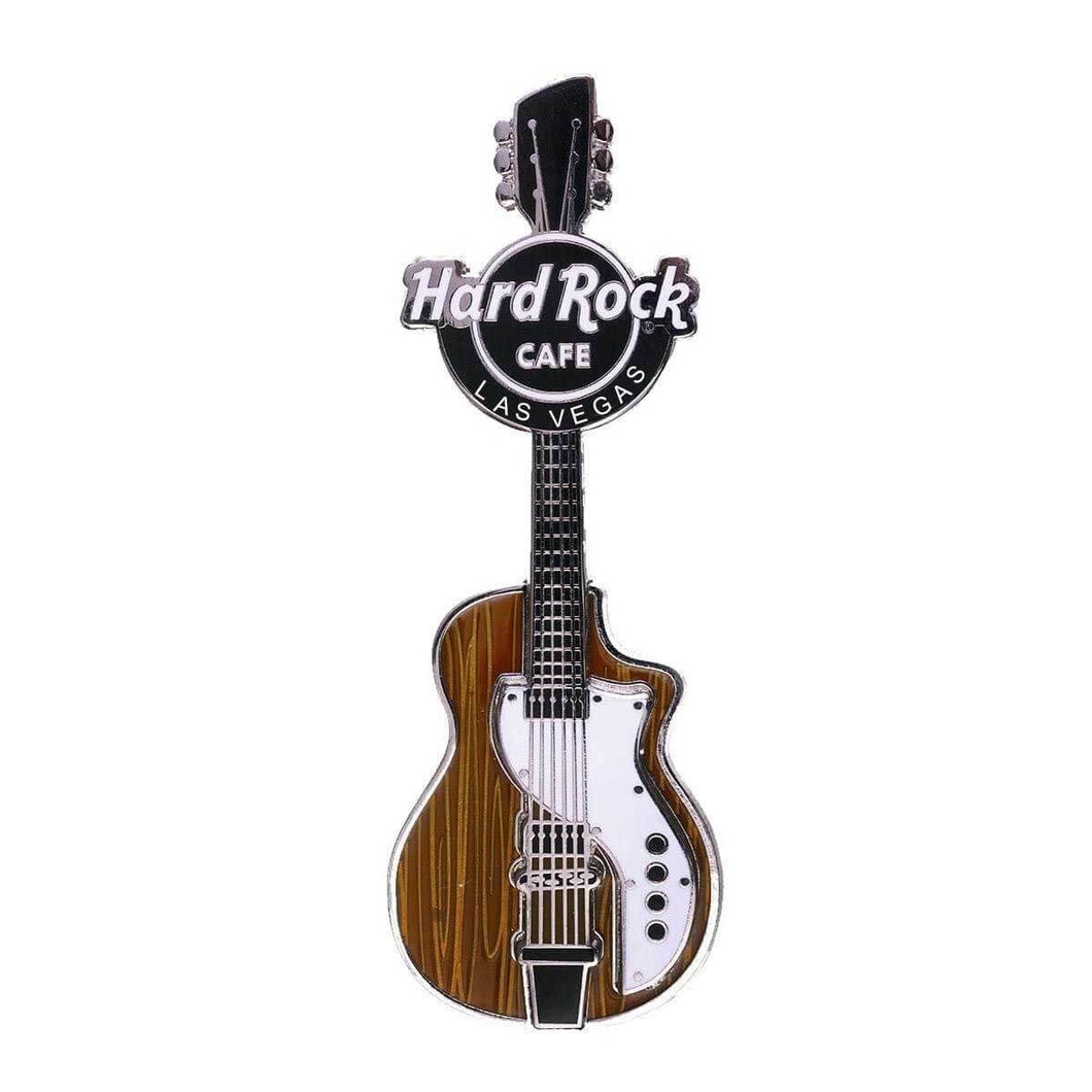 Hard Rock Cafe® LAS VEGAS Woodgrain Retro Guitar Magnet Imán