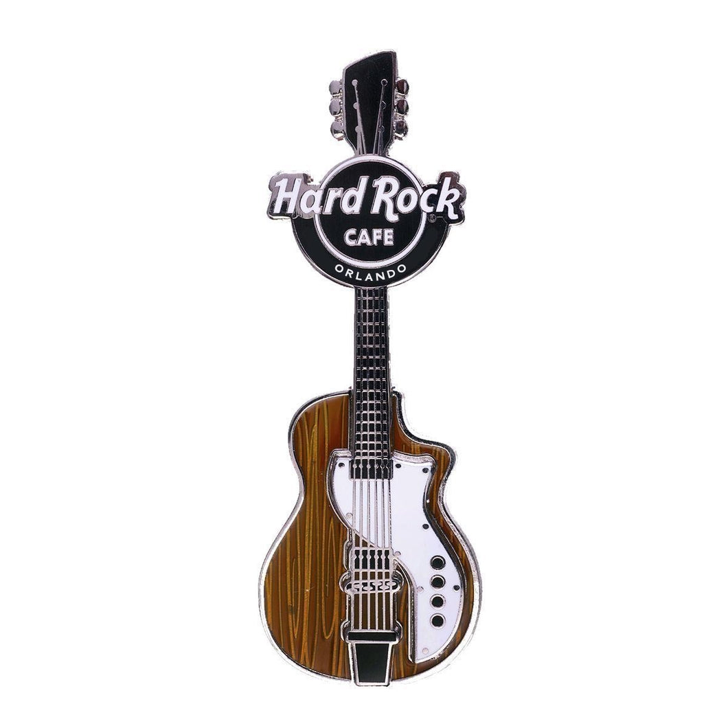 Hard Rock Cafe® ORLANDO Woodgrain Retro Guitar Magnet Imán