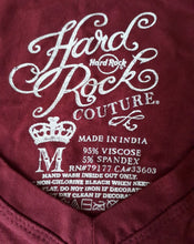 Cargar imagen en el visor de la galería, Hard Rock Cafe® Original Polo Camiseta Top Burgundy Couture Mujer | XS-S
