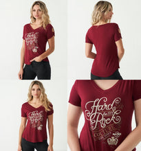 Cargar imagen en el visor de la galería, Hard Rock Cafe® Original Polo Camiseta Top Burgundy Couture Mujer | XS-S
