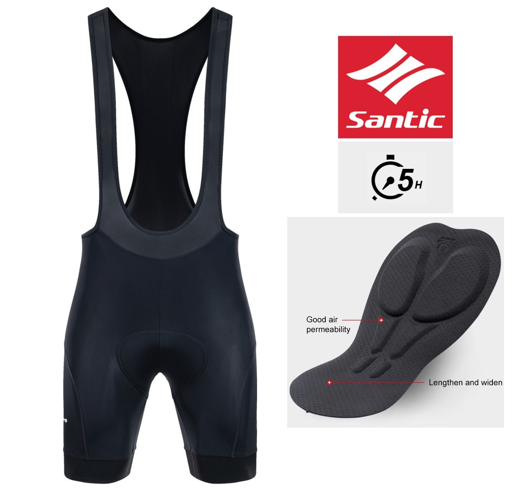 SANTIC® BIB SHORTS PARKS PRO SUPREME +5 HORAS +28°C Culotte | S-M-L-XL