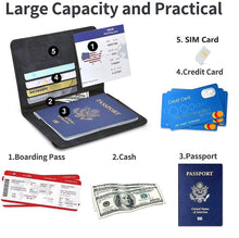 Cargar imagen en el visor de la galería, Porta Pasaporte y Porta Documentos para Viaje Protección RFID
