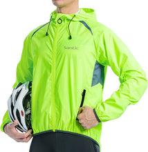 Cargar imagen en el visor de la galería, Santic® Casaca Cortaviento Capucha Ciclismo UPF 50+ | M
