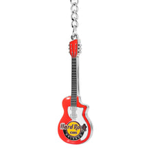 Cargar imagen en el visor de la galería, Hard Rock Cafe® Guitarra 3D Llavero Fino Esmaltado Souvenir | Azul-Rojo
