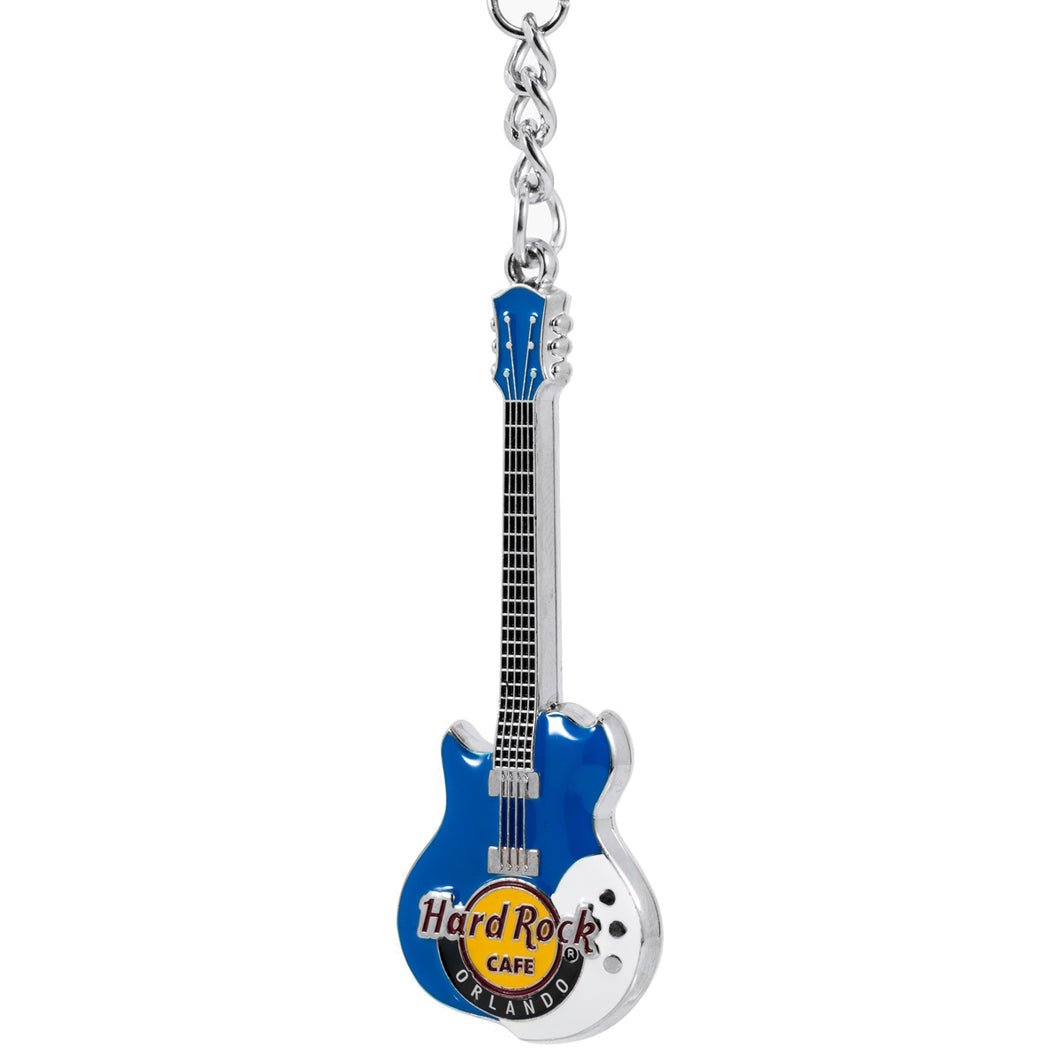 Hard Rock Cafe® Guitarra 3D Llavero Fino Esmaltado Souvenir | Azul-Rojo