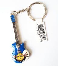 Cargar imagen en el visor de la galería, Hard Rock Cafe® Guitarra 3D Llavero Fino Esmaltado Souvenir | Azul-Rojo
