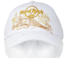 Cargar imagen en el visor de la galería, Hard Rock Cafe® Gorra Modelo Gold Skyline Deluxe Blanco / Barcelona-Roma-Londres-Munich-Las Vegas-Los Angeles-San Francisco
