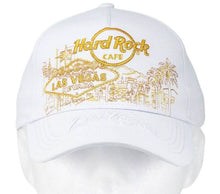 Cargar imagen en el visor de la galería, Hard Rock Cafe® Gorra Modelo Gold Skyline Deluxe Blanco / Barcelona-Roma-Londres-Munich-Las Vegas-Los Angeles-San Francisco
