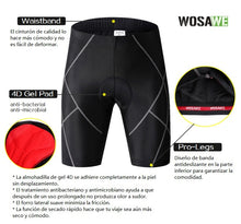 Cargar imagen en el visor de la galería, Wosawe® Short Culotte Ciclismo Almohadilla 4D Gel | M
