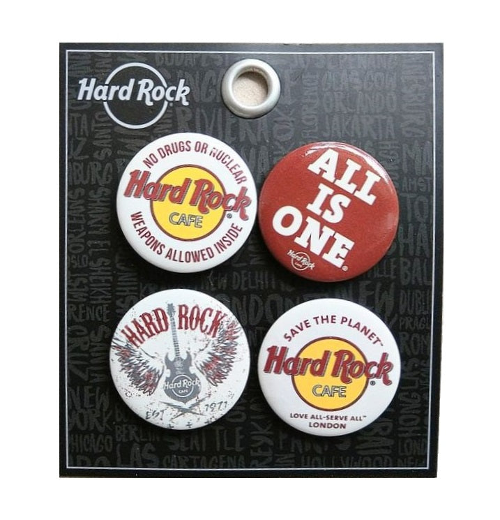 Hard Rock Cafe® Pin Button Set Clásicos Vintage de Colección