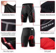 Cargar imagen en el visor de la galería, Wosawe® Short Culotte Ciclismo Almohadilla 4D Gel | M
