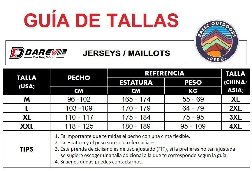 Bicicleta Tallas Maillot Ciclismo Darevie® Jersey Maillot Ciclismo