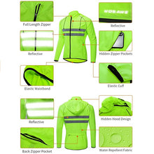 Cargar imagen en el visor de la galería, Wosawe® Casaca Cortaviento Ciclismo Reflectante Capucha | M-L-XL-XXL
